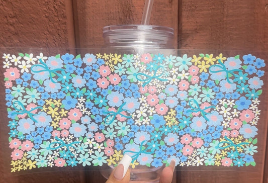 🌸 16 oz. Blue Spring Garden Cup