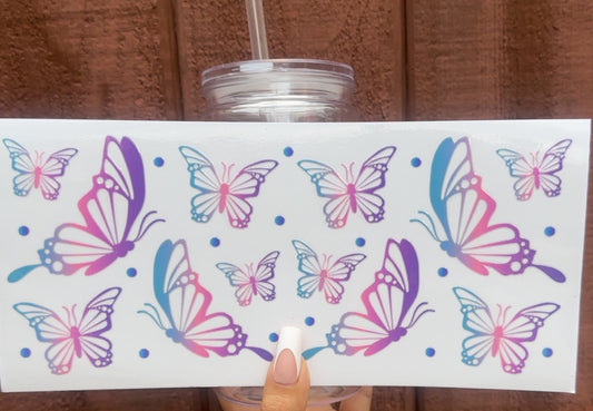 🦋 16-24 oz. Iridescent Butterfly Bloom Cup