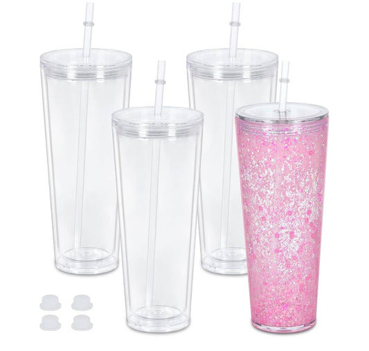 24 Oz Acrylic Snowglobe Tumbler