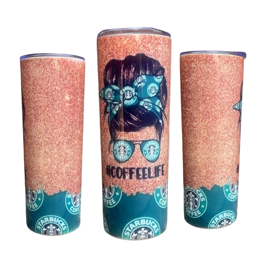20 oz. #CoffeeLife Glitter Tumbler