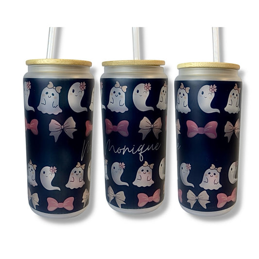 20oz Custom Name Girly Ghost Cup