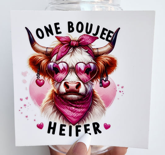 ✨ 16-24 oz “One Boujee Heifer” Pink Cow Cup