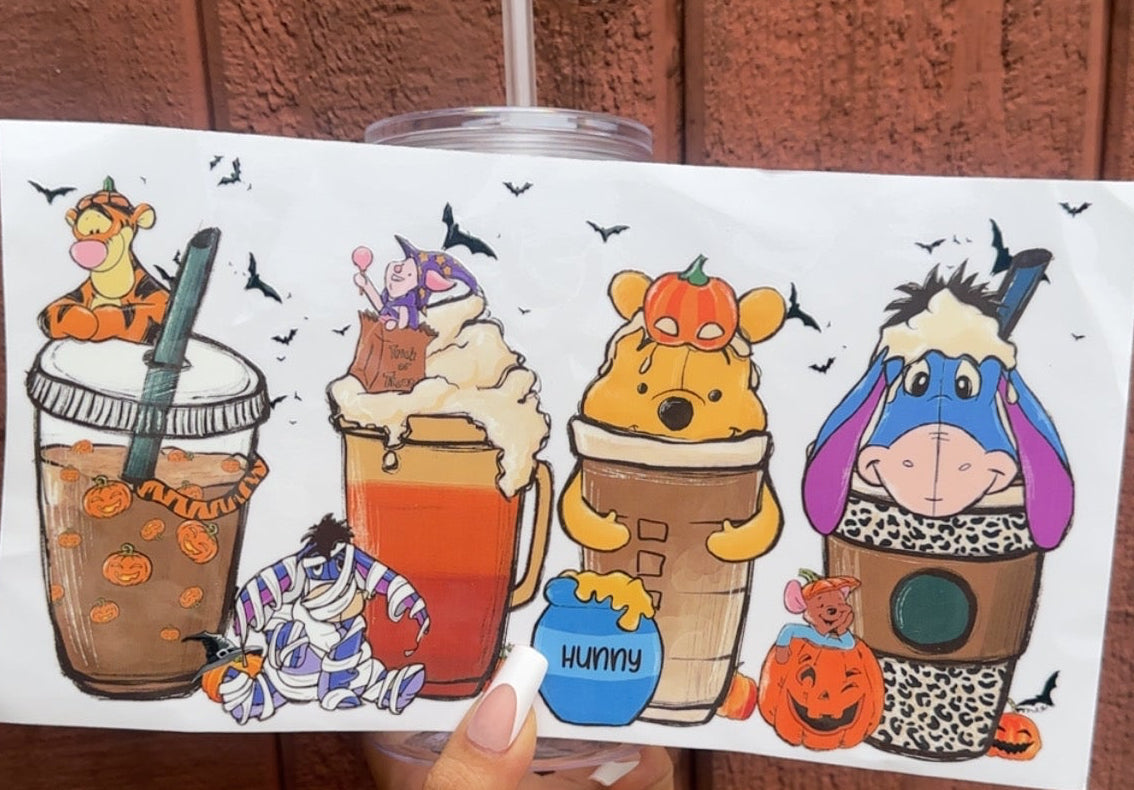 🎃 16 oz Hunny & Boo Cup – Halloween Pooh Bear Tumbler