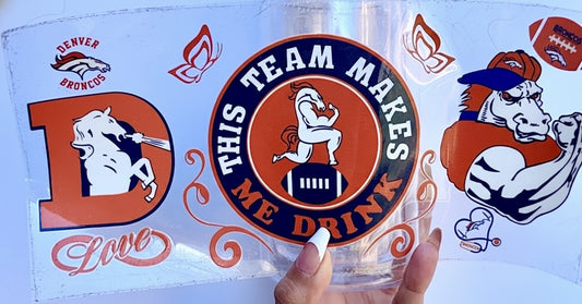 🧡 16-24 oz Broncos Mood Cup – “This Team Makes Me Drink” Denver Broncos-Inspired