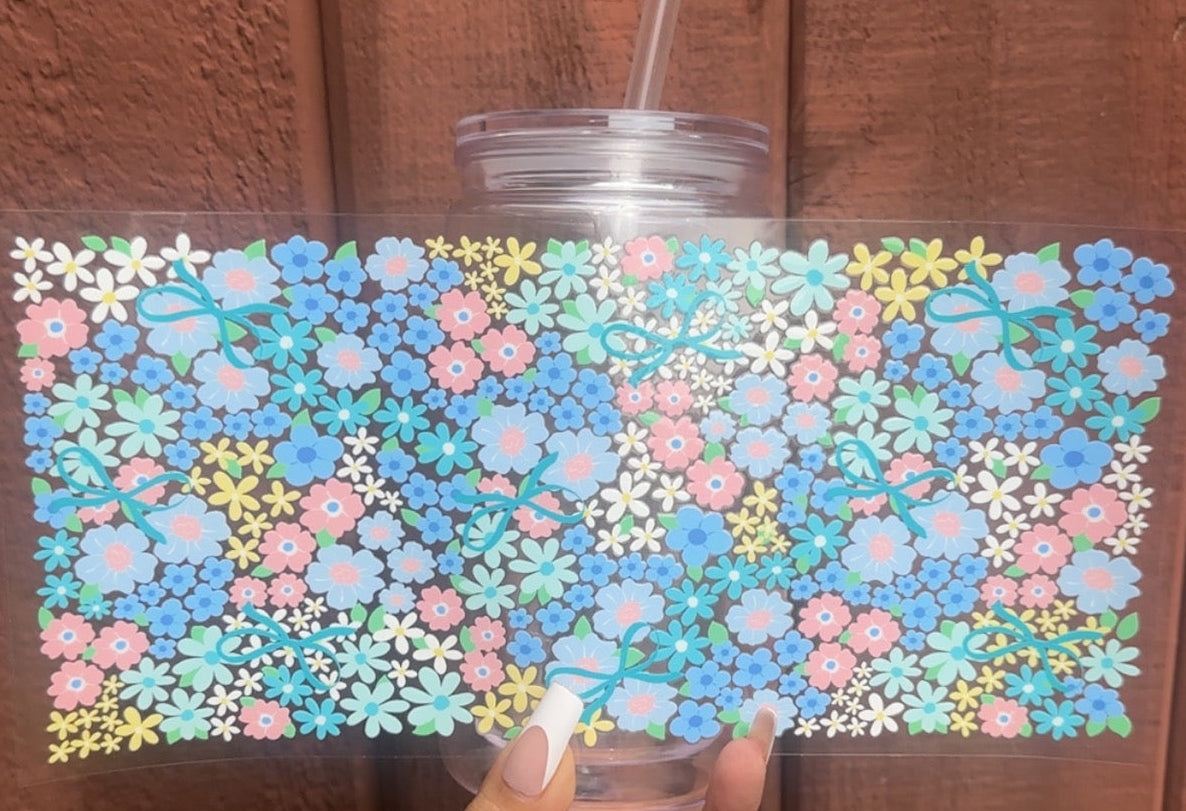 🌸 16 oz. Blue Spring Garden Cup