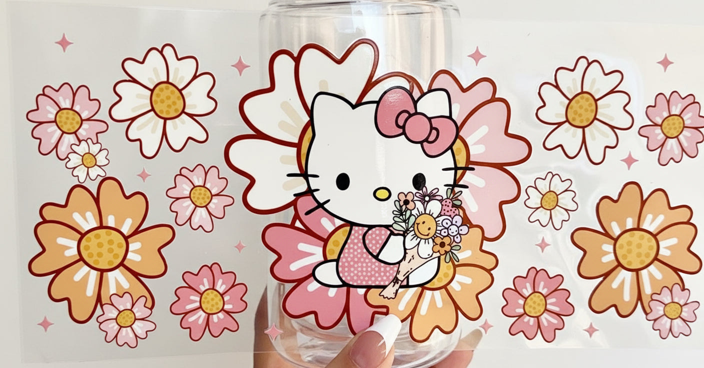 🌼🐾🎀 Flower Bouquet Kitty Aesthetic Cup