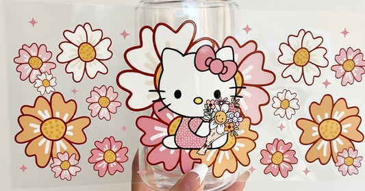 🌼🐾🎀 Flower Bouquet Kitty Aesthetic Cup