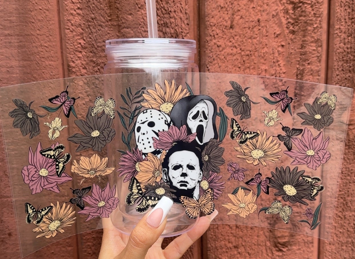 🌸 16-24 oz. Floral Horror Icons Cup