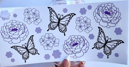💜 16-24 oz. Lavender Bloom & Butterfly Cup