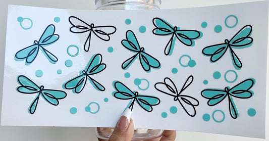 💧 16-24 oz. Dragonfly Dreams Teal Cup