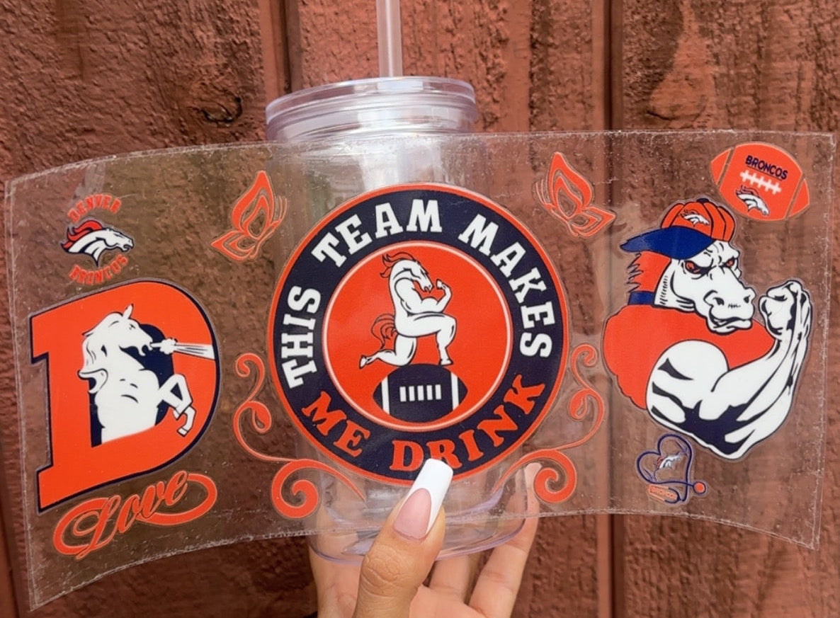 🧡 16-24 oz Broncos Mood Cup – “This Team Makes Me Drink” Denver Broncos-Inspired