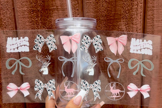 🎀 16-24 oz. “Hello Hunting Season” Pink Camo Deer Cup