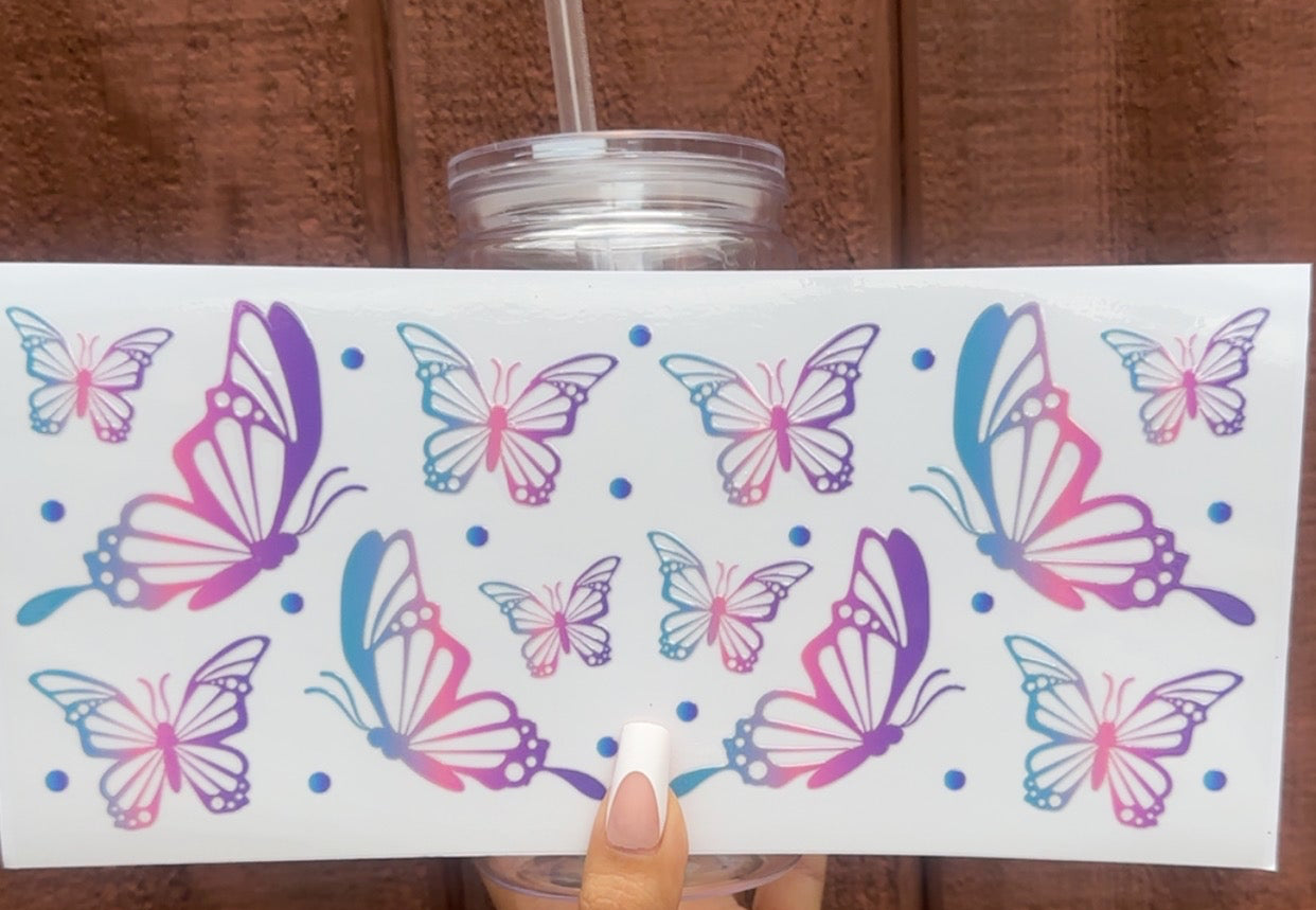 🦋 16-24 oz. Iridescent Butterfly Bloom Cup