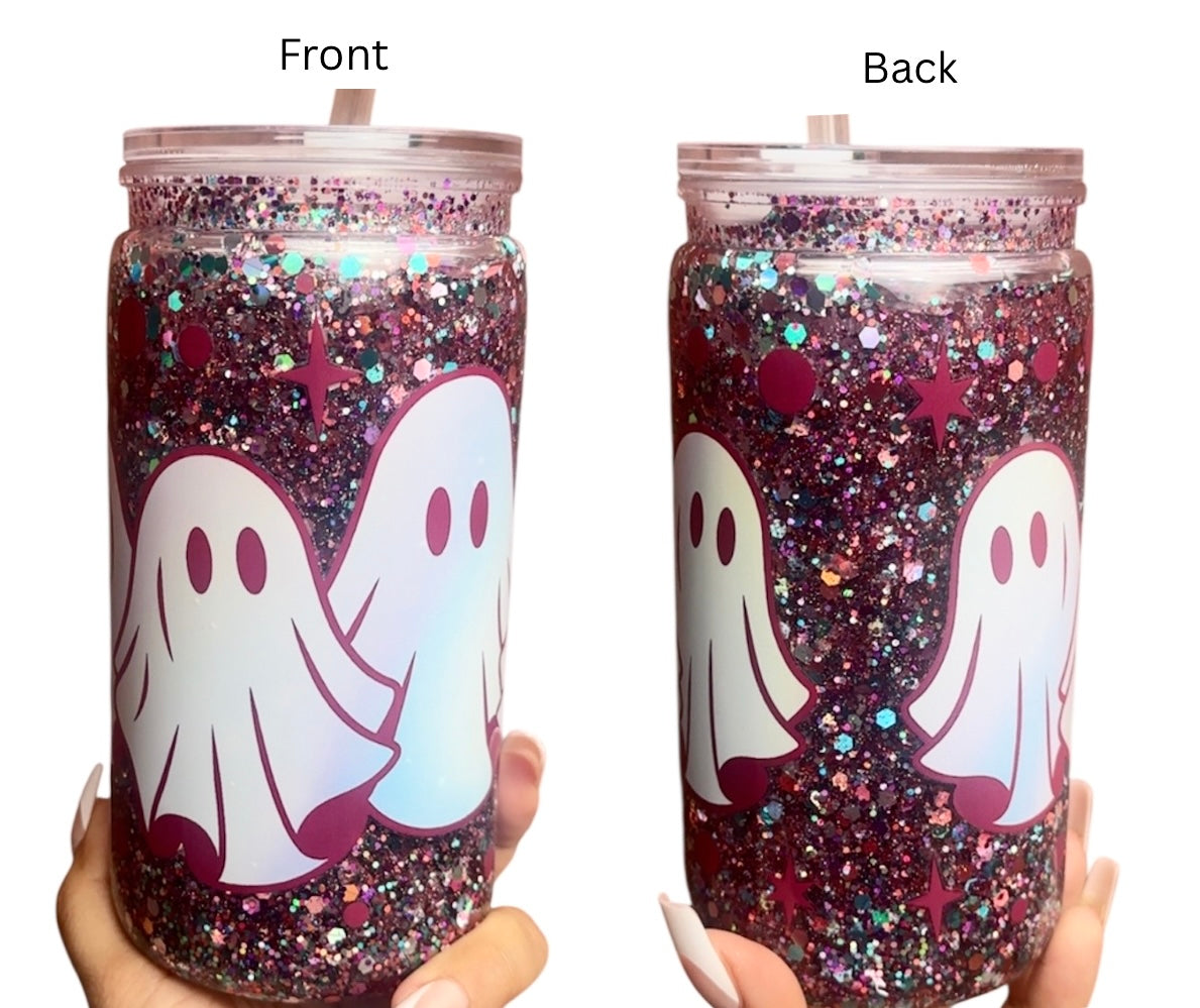 16 oz. Glitter Ghost Cup