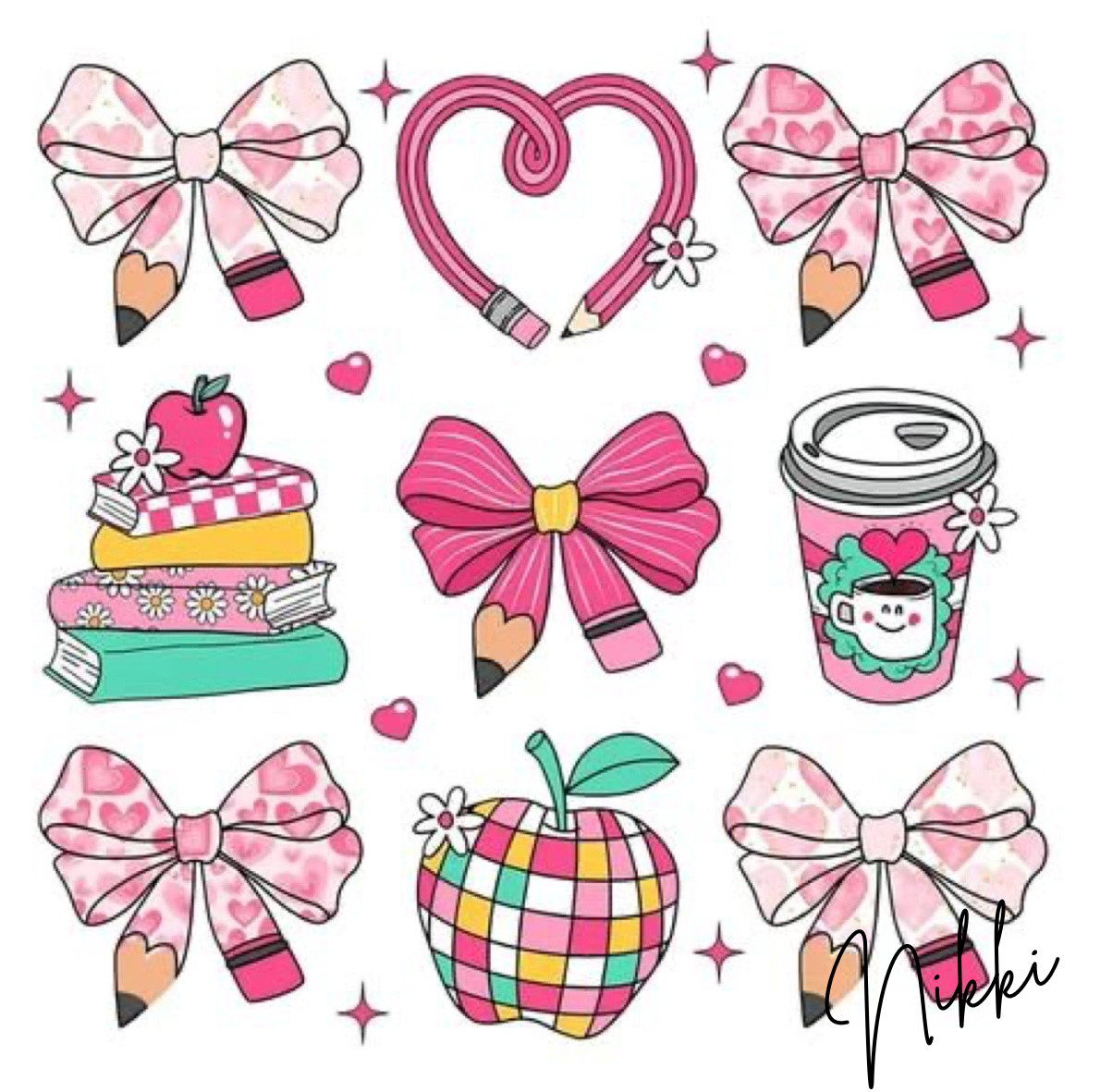 H. Pencil bows (T-shirt)