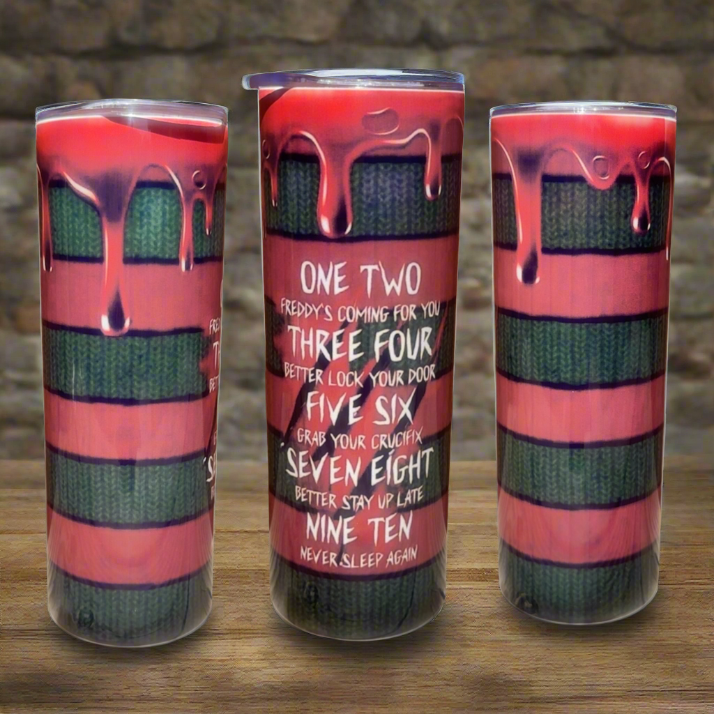 #6 Freddy Krueger Horror Tumbler – 20oz Insulated Stainless Steel Cup