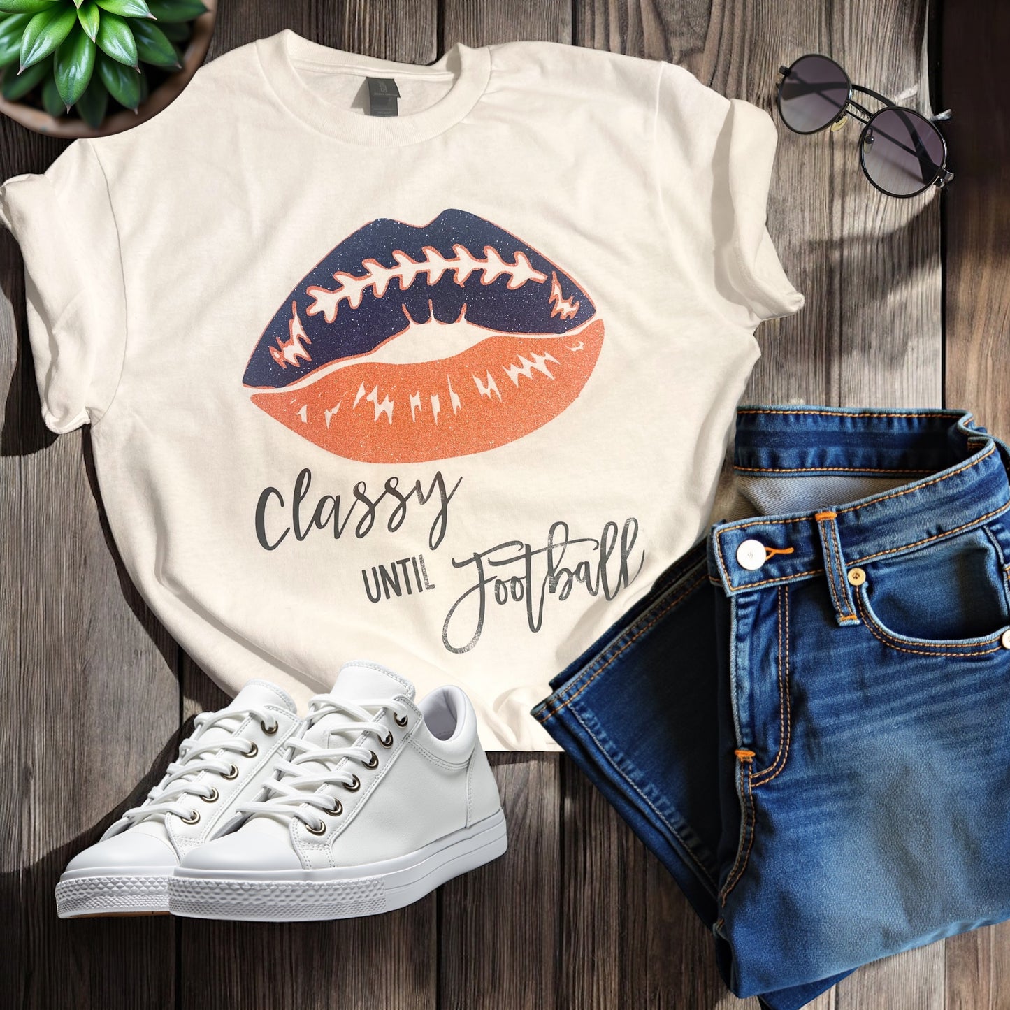 Football Lips “Classy Until Football” T-Shirt