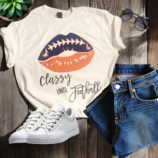 Football Lips “Classy Until Football” T-Shirt